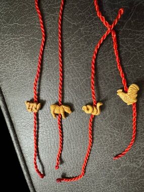 Chose one | Chinese Zodiac Lucky Red String Bracelets | Carved Peach Wood Charms